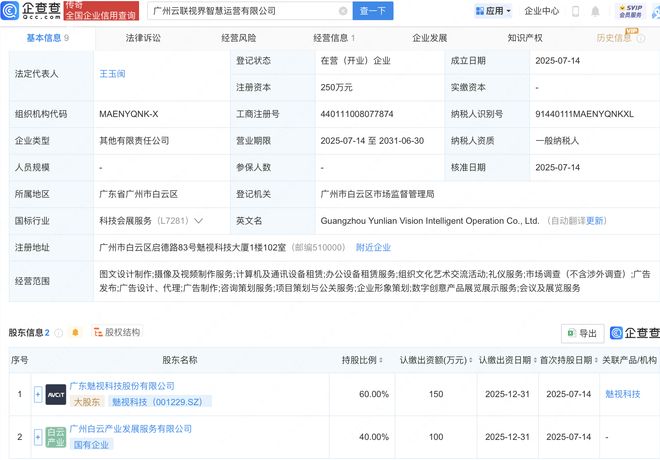魅視科技等成立云聯(lián)視界智慧運(yùn)營公司，加碼計(jì)算機(jī)及通訊設(shè)備租賃服務(wù)